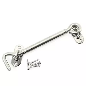 6 Inch Cabin Lock Hook Eye Door Latch Stainless Steel Window Shed Gate Latch ... - Picture 1 of 6
