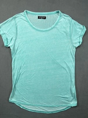 Crazy Train Shirt Womens 3XL XXXL Blue Sheer Tee Top Blouse Short Sleeve Casual - Image 1 of 4