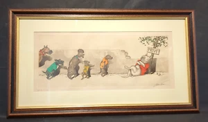Vintage Boris O’Klein~Dirty Dogs Of Paris Print~W.C. PRIVE~Signed & Framed - Picture 1 of 16