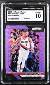 2018-19 Panini Prizm Purple Wave #81 Damian Lillard CGC Graded (10) - Picture 1 of 2