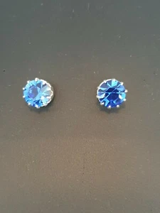 Scintillating 8mm Crown Stud Earrings using Sapphire Stones. Made in UK - Picture 1 of 4