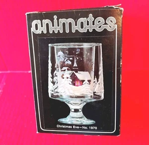 Vintage L E Smith Glas Co ANIMIERT Heiligabend 1970E 6" Feenlampe Kerzenhalter - Bild 1 von 6