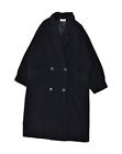 VINTAGE Womens Double Breasted Coat IT 46 Large Black LD06