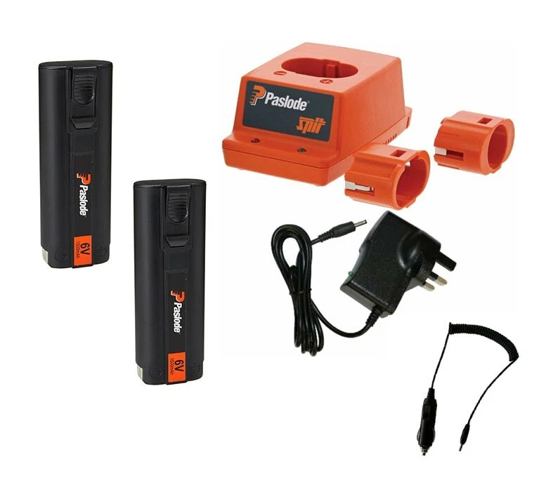 Paslode Original Battery x2 and Charger Set With In-Car Charger For Paslode - Image 1 of 4
