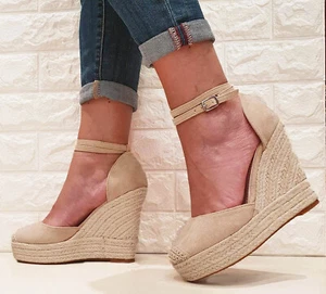 espadrillas da donna estive sandali con zeppa alta zeppe comode 36 37 38 39 40 - Foto 1 di 8