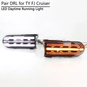 For Toyota FJ Cruiser 07-21 LED DRL Daytime Running Light Fog Lamp w Turn Signal - Picture 1 of 10