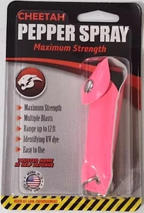Cheetah - Maximum Strength Pepper Spray  RANDOM COLOR keychain Contains U.V. Dye - Picture 1 of 1