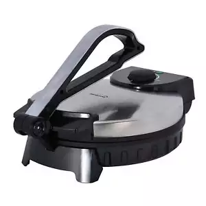 Elektrische Tortilla Maschine Antihaftbeschichtet, 10 Zoll, Gebürsteter Edelstahl/Schwarz - Bild 1 von 8