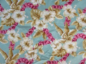 Tropical Hibiscus Cotton Fabric 1+ yard 47291 Crepe Myrtle - Picture 1 of 2