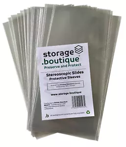 storage.boutique Stereoscopic Slide Stereoview Sleeves, Acid Free (180 x 95 mm) - Picture 1 of 5