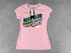 Nascar Shirt Girls Small Pink Auto Club Speedway Girl Short Sleeve Racing Cotton - Picture 1 of 15
