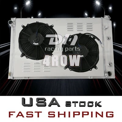 Radiador y cubierta y ventilador 4 filas ajuste 81-86 Chevy C/K 10 20 79-90 GMC C150/250/350 #716 Foto 1 de 4