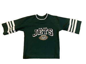 New York Jets NY Kids Youth Green Grey Short Sleeve NFL Football Shirt VINTAGE