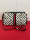 Gucci Old Gucci Sherry Line Shoulder Bag in Navy Blue Genuine Leather 18x29x7c