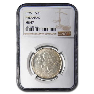 1935-D Arkansas Centennial Commemorative Half Dollar MS-67 NGC - Image 1 of 3