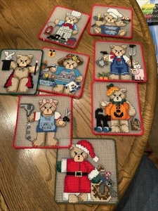 Teddybär Kreuzstich Ornamente 8 Stück - Bild 1 von 9