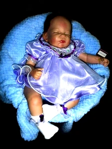 Ashton Drake/Waltraud Hanl 19 IN. Cloth & Vinyl  "Sleepy Iris Blossom" - Picture 1 of 8