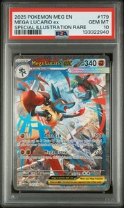 Pokémon Meg 2025 ilustración especial raro #179 Mega Lucario Ex PSA 10 - Imagen 1 de 2