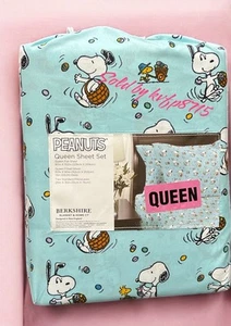 Peanuts Snoopy Ostern Jelly Beans Queen Size Laken Set 4-teilig blau gelb weiß - Bild 1 von 3