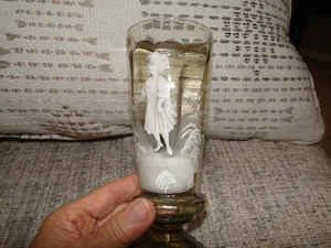 Blasse Optik gelbe Mary Gregory Vase oder Becher 6 & 1/4" hoch. Exc. Cond. - Bild 1 von 9