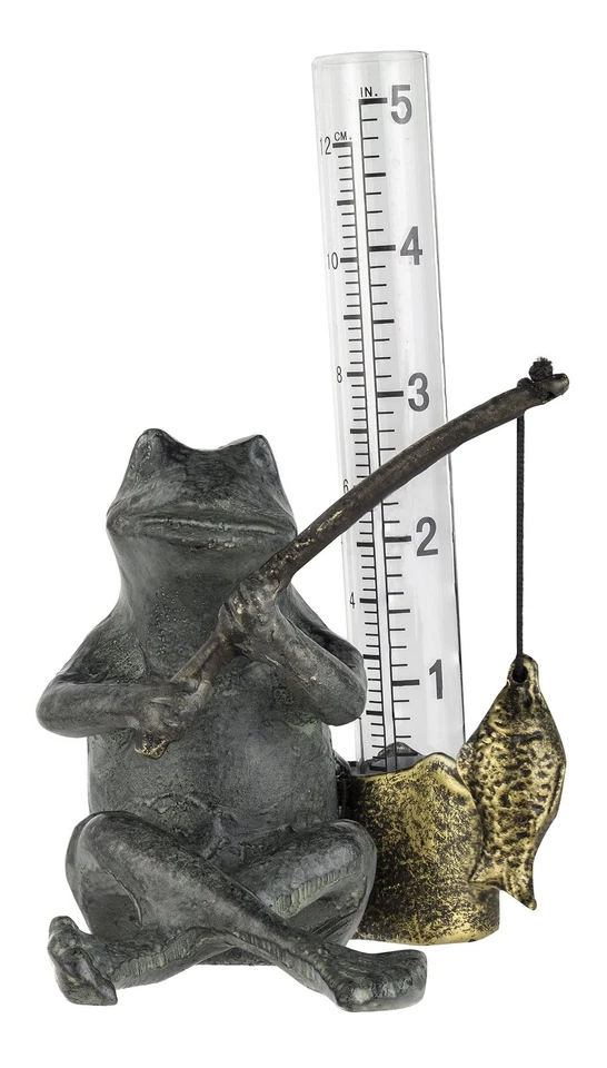 SPI Home 33456 Frog Fisherman Rain Gauge