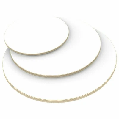 AUPROTEC Tischplatte weiß Holz Platte rund 18mm Multiplex Sperrholz beschichtet - Bild 1 von 4