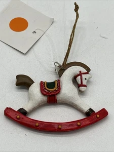 2018 Darice 3” Rocking Horse Resin Christmas Ornament NOS New - Picture 1 of 5