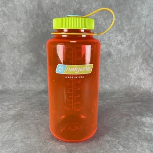 Nalgene Sustain 32 oz bottiglia bocca larga arancione fluo riciclata riutilizzabile - Foto 1 di 8