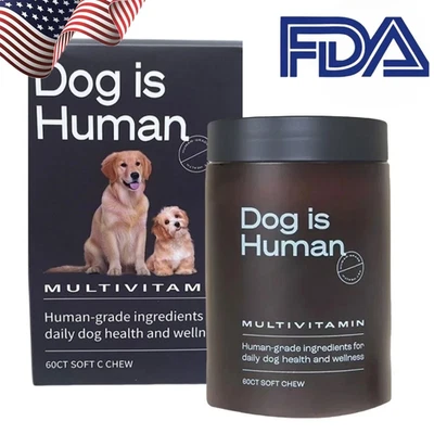 Dog Is Human Daily Multivitamin Dog Health &Wellness chicken Flavor 60 Pcs US - Image 1 of 4