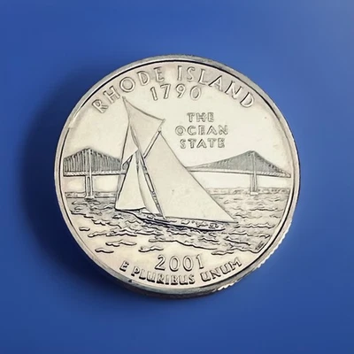 2001 S RHODE ISLAND  State Quarter Gem PROOF Deep Cameo CN-Clad Coin - Image 1 of 2