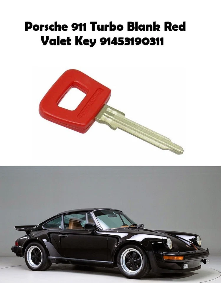 Llave valet roja en blanco genuina 1975-1977 Porsche 911 Turbo OEM 91453190311 Foto 1 de 1