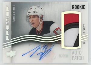 Parche de novato horizontal Premier Upper Deck 2023-24 autógrafo Simon Nemec 98/99 - Imagen 1 de 3