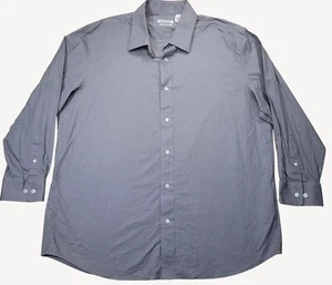 Haggar Mens Gray Classic Fit L/S Button Front Dress Shirt 17-17.5 32/33 NWOT - Picture 1 of 15