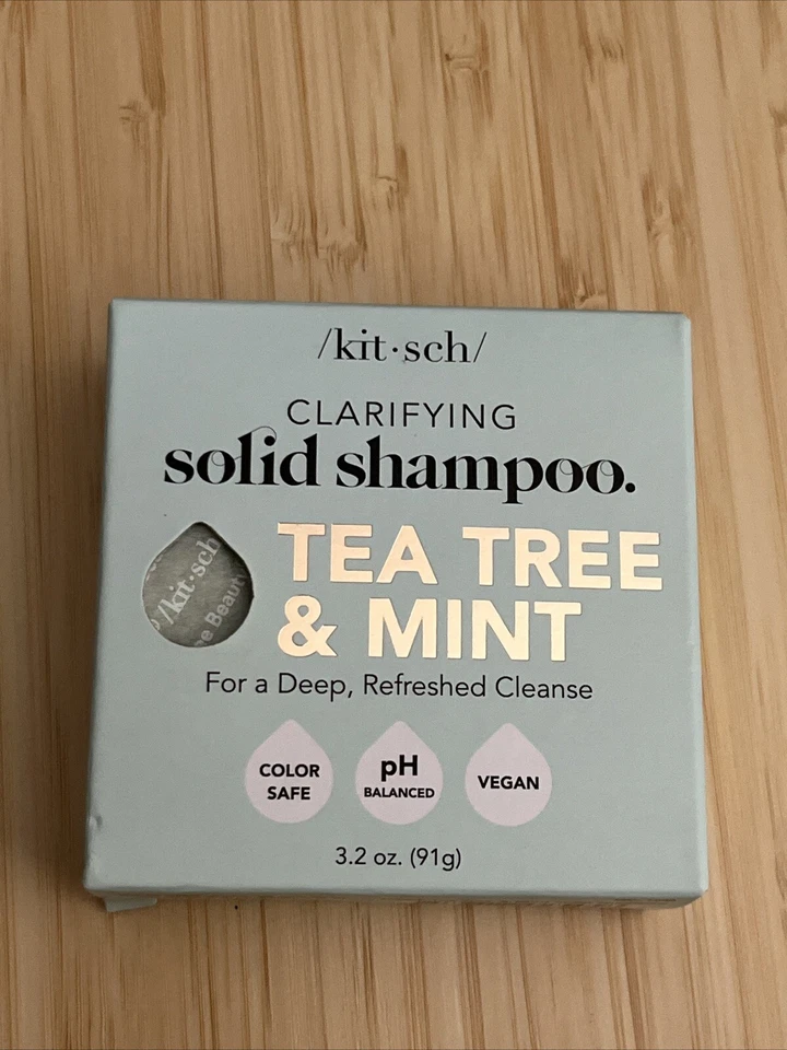 Kitsch Clarifying Tea Tree And Mint Solid Shampoo Bar 3.2 oz Full Size