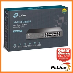 TP-Link TL-SG1016PE V5.2 16-Port Gigabit Easy Smart POE Switch with 8-Port PoE+ - Picture 1 of 6