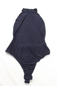 Pretty Little Thing Women's Slinky High Neck Open Back Bodysuit CB7 Navy Size 12 - Picture 1 of 3