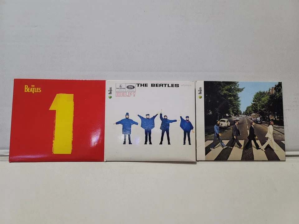 Lot 3 Cardboard Sleeve The Beatles 1, Abbey Road & Help All CIB Great Condition  - Image 1 of 4