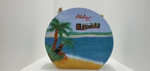 Beautifully Custom Hand Painted Hawaiian Postcard Purse Retro Rockabilly - Picture 1 of 5