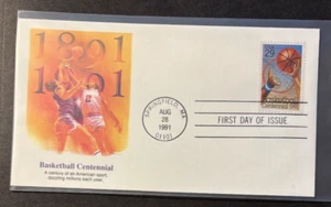 #2560 Basketball Centennial FDC on Fleetwood cachet - Picture 1 of 1