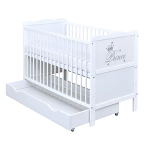 Babybett Juniorbett 2in1 Prince 120x60 Weiß Matratze Schublade - Bild 1 von 12