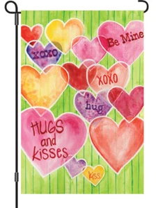 Valentinstag BE MINE Süßigkeiten Herzen Garten Flagge 12x18 Premier - Bild 1 von 1