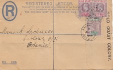 Gold Coast: 1902: registered cover to Gablonz