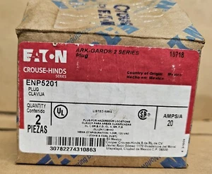 EATON/CROUSE HINDS ENP5201 HAZARDOUS LOCATION PLUG 20A (2 in box) - Picture 1 of 4