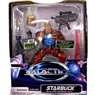 Battlestar Galactica Starbuck Blue Viper Squadron Pilot Trend master 1996 #30746 Foto 1 de 4