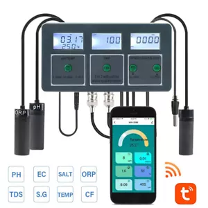 Monitor inteligente WIFI calidad del agua acuario piscina medidor PH ORP EC PPM probador - Imagen 1 de 33