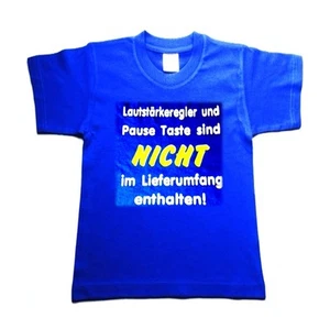 Kinder T-Shirt Sprüche Kids  Lautstärkeregler und Pause Taste...... - Bild 1 von 1