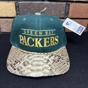 90s "Buck 50" Starter Hat Green Bay Packers Snakeskin Strapback Wool NEW W/ TAGS - Picture 1 of 17