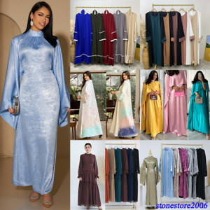 Abaya Women Maxi Dress Muslim Kaftan Islamic Evening Party Gown Dubai Long Robe