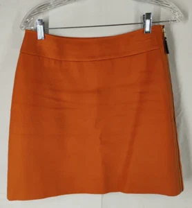 Ann Taylor Womens 4P 4 Petite Orange Side Zipper Zip Up Mini Pencil Skirt - Picture 1 of 7