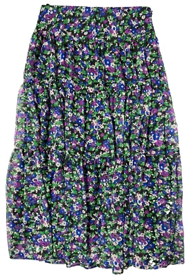Ralph Lauren Floral Print Full Length Tiered Peasant Prairie Maxi Skirt 10 - Image 1 of 4
